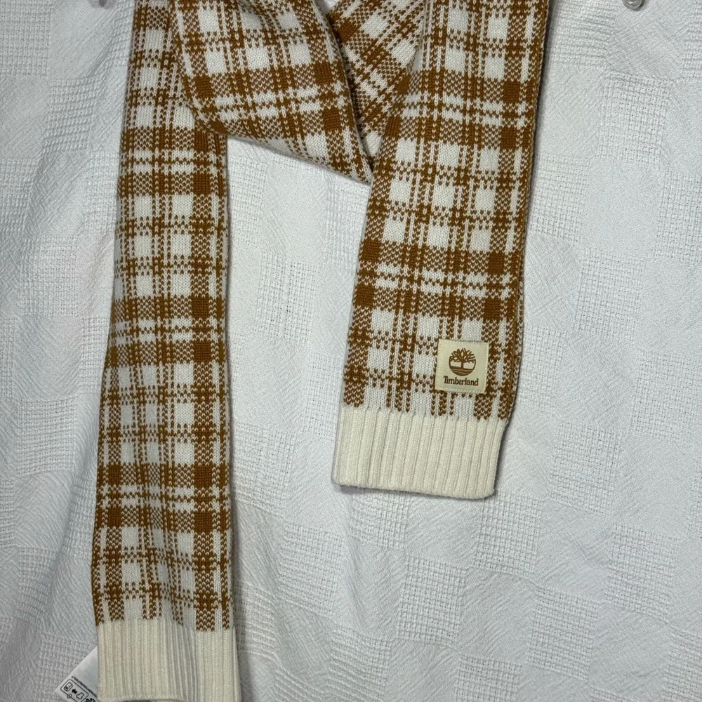 Timberland‎ Women's Cozy Printed Plaid Cold Weather Scarf Wheat One Size